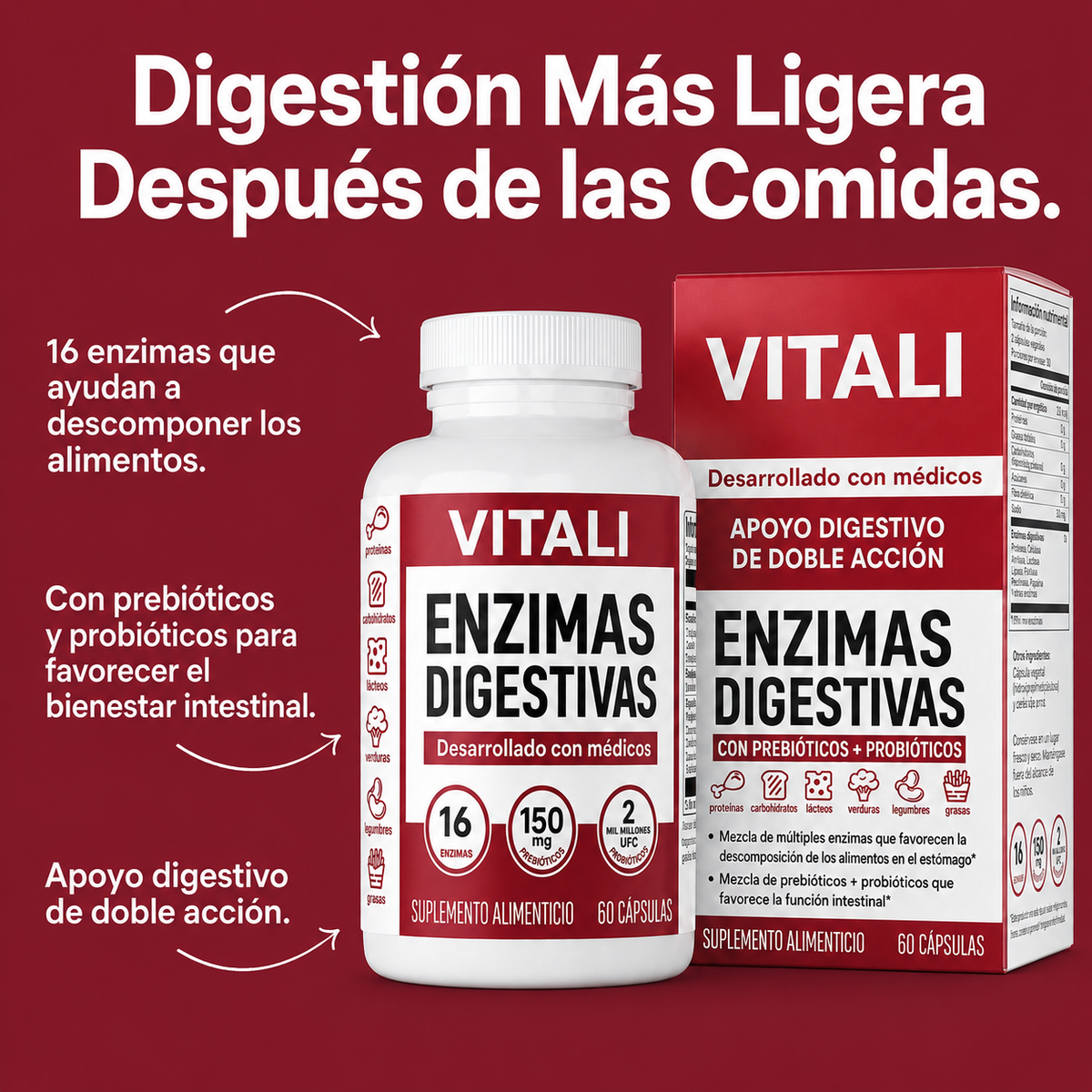 Vitali™ - Probiótico Digestivo para el Bienestar Intestinal